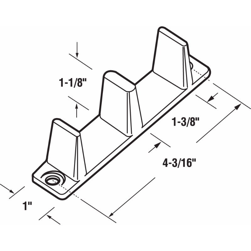 Guide de porte de placard en plastique pour portes épaisses de 1 3/8 po, blanc (ensemble de 1)