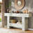 63 Inch Long Console Table, Farmhouse Entryway Table With Storage, Rustic Wood Sofa Table Behind Couch Table