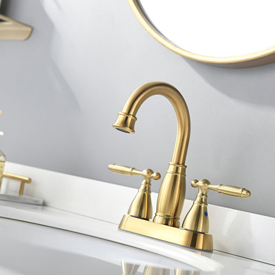 2-handle Bathroom Faucet with Drain Assembly