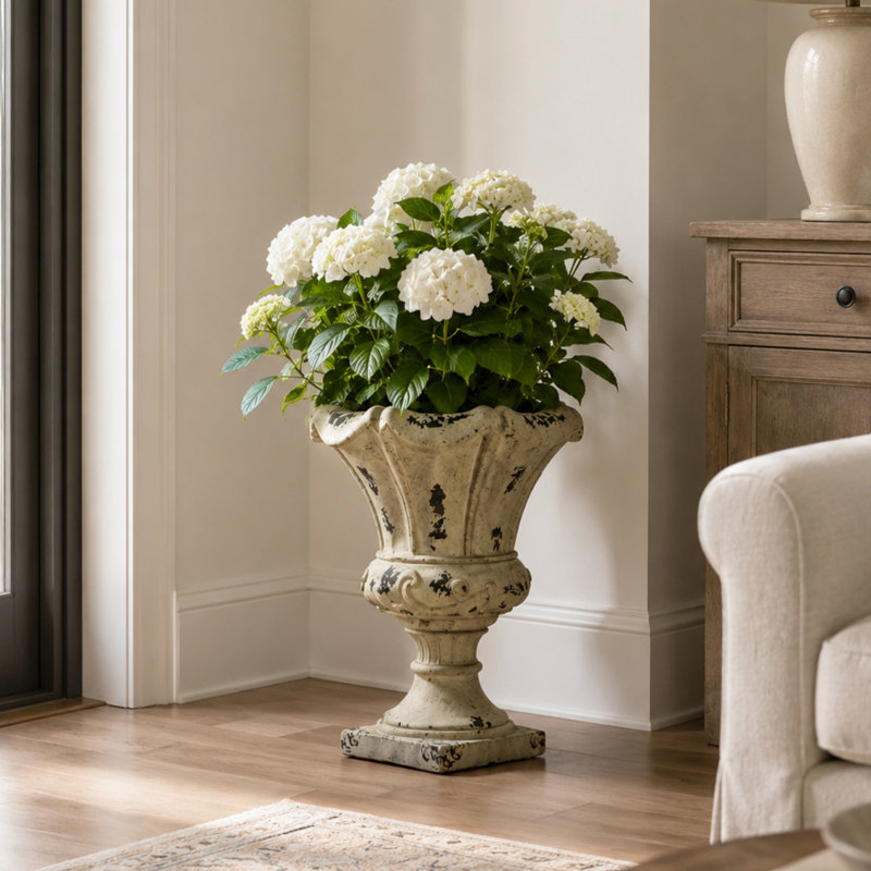 Pot de fleurs en forme d'urne MGO de 53 cm (21 po) avec trou de drainage