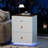 3-Drawer 30'' Nightstand With  LED Light, Modern Nightstand With 3 Storage Drawers, Bedside Table With Glass Top Jewelry Storage And Faux Leather Handles For Bedroom, Livingroom, Cloakroom