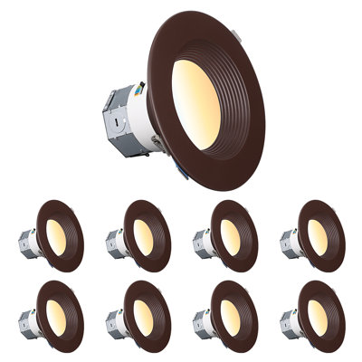 6Cct 6 Inch Led Integrated Canless Recessed Lighting, 3000K-1800K Dim To Warm, Oil Rubbed Bronze