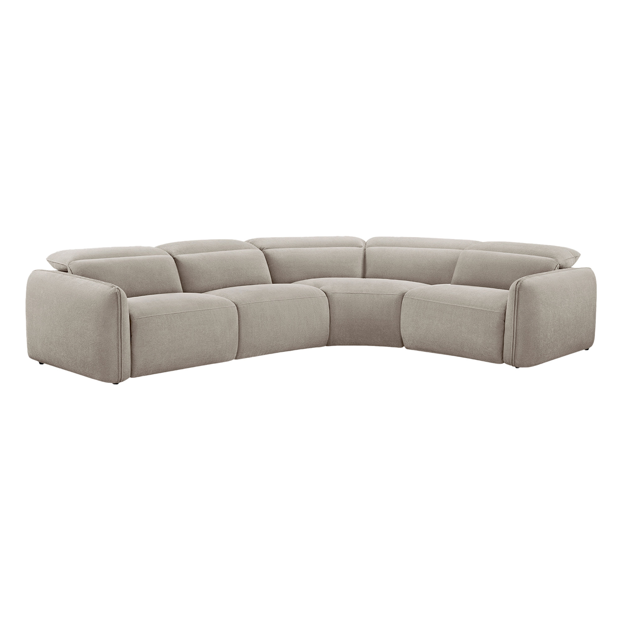 Bayne Upholstered Recliner Sectional, Elite Sand Chenille