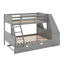 Lit simple superposé au dessus d'un lit double avec lit gigogne et bureau-659225628