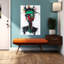 «Bold Green Face», portrait abstrait contemporain audacieux, art mural urbain-1743706597
