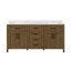 Meuble-lavabo double 72,05 po avec plateau en marbre Jaylea