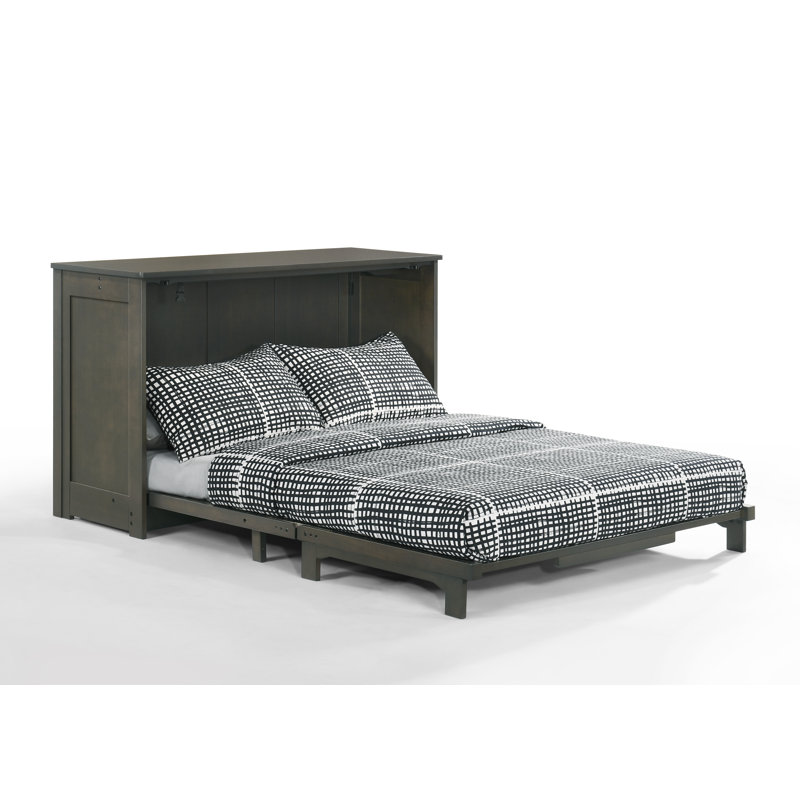 Lit escamotable avec rangement bas Issabella, Double, gris