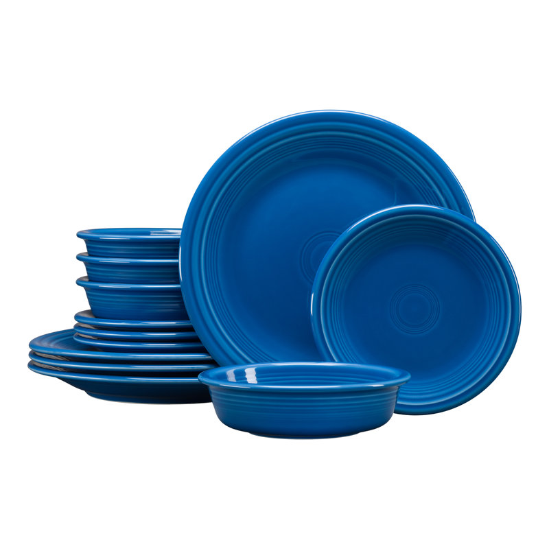 Fiesta Classic Rim 12-Piece Dinnerware Set, Service for 4, Lapis