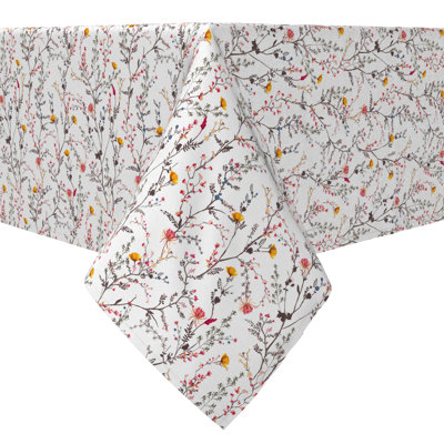 Rectangular Floral Cotton Twill Tablecloth