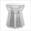 Table basse de style tambour avec incrustation de cristal miroir, table décorative argentée Polygonal