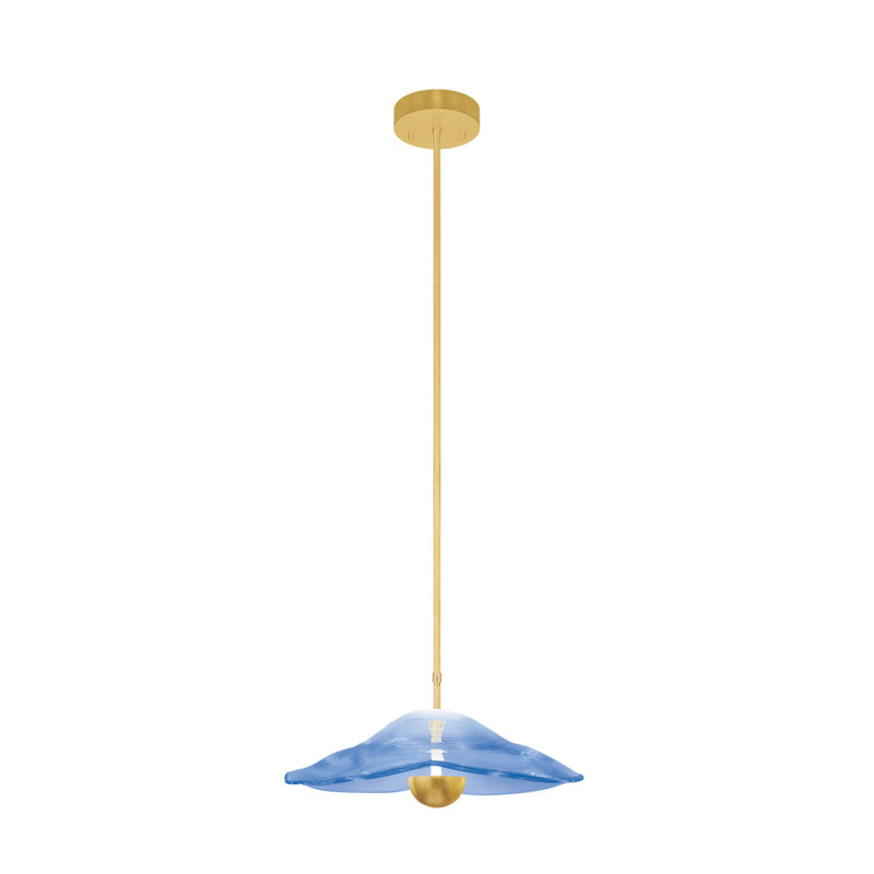 Embark 1 - Light LED Pendant, Blue, 78.25" H x 16" W x 16" D, Standard Gold Leaf