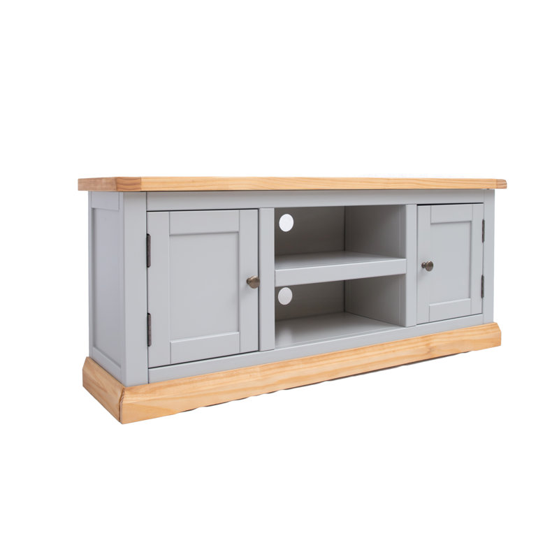 Henslee TV Stand for TVs up to 55", Brown/Light Grey/Antique Brass