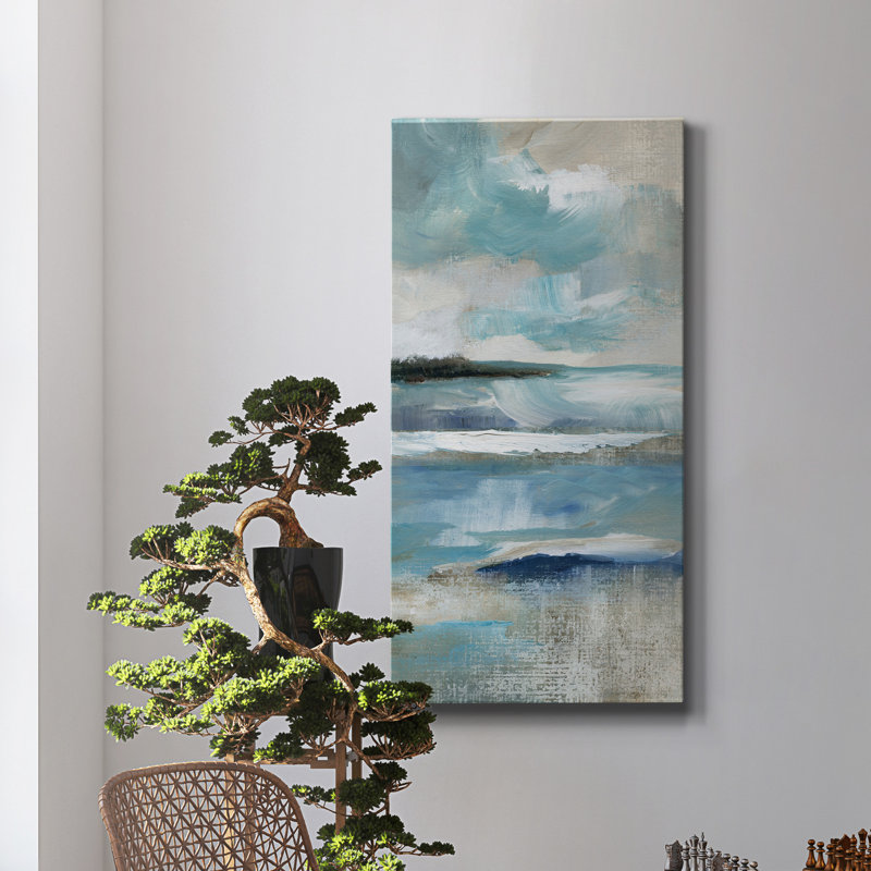 Distant Drama I - peinture sur toile tendue, H 40 po x l 20 po x P 1,5 po