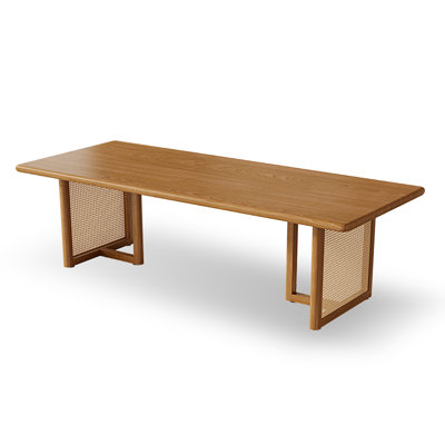 Brown Rectangular Solid Wood Dining Table