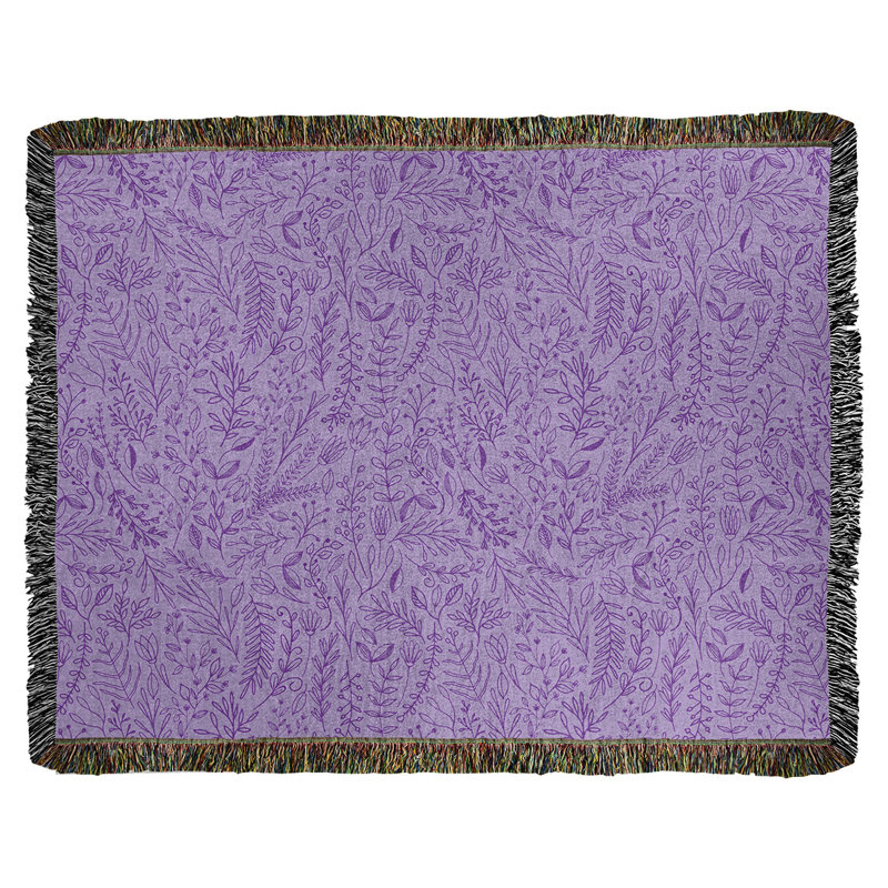 Couverture en coton tissé Katelyn Elizabeth Ditsy, l 60 po x L 80 po, Mauve
