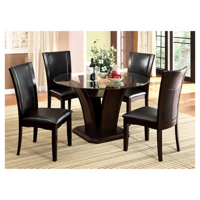 Glass Top Pedestal Dining Set