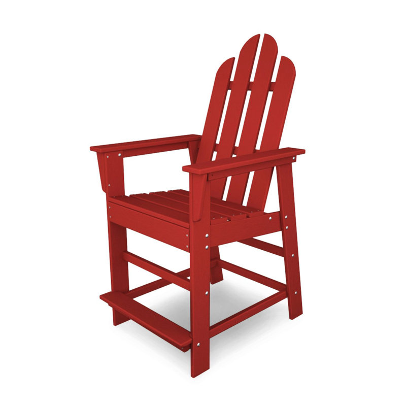 POLYWOOD Long Island Counter Chair, Sunset Red