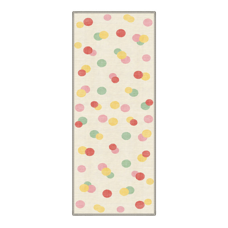 Polara Modern Beige Indoor Geometric Area Rug,Machine washable,with Non-Slip Backing, Runner 2'6" x 8'