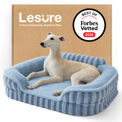 Lesure Cozy Orthopedic Waterproof Dog Beds with Sides, High Back Egg-Crate Foam Pet Sofa with Non-Slip Bottom and Washable Removable Cover
