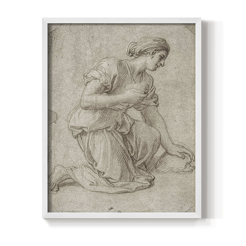 Reproduction encadrée rétro en bois massif Lxxxi, H 15 po x l 12 po, Blanc