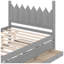 Lit à baldaquin à 3 tiroirs en bois massif l 57,1 po x P 78,5 po x H 66,9 Enchanted