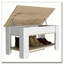 Table de rangement Austin, une tablette de table extensible, quatre pieds, tablette inférieure - chêne clair / blanc-44385173