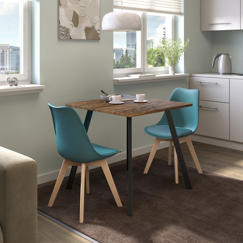2 - Person Dining Set, Rustic Oak / White