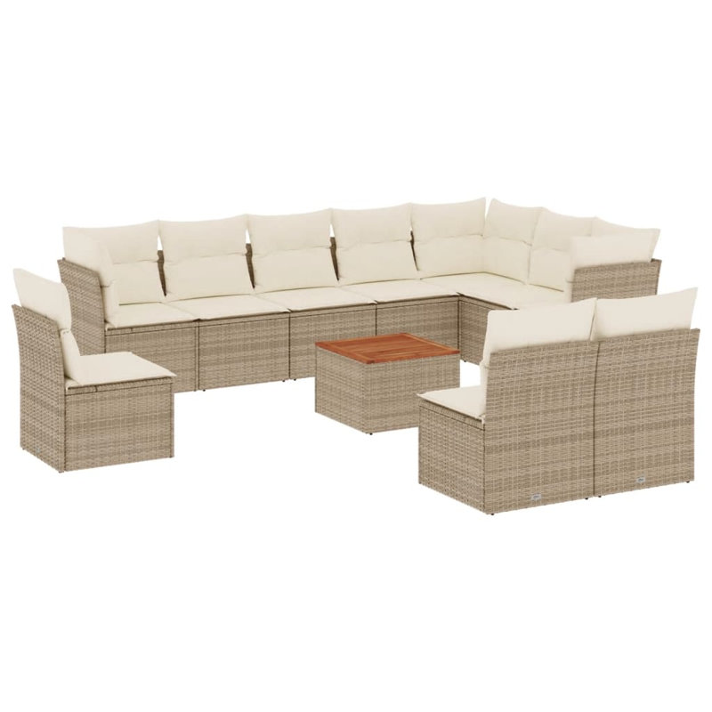 Ensemble de canapé de jardin Vidaxl Beige, brun, crème