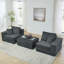 Canapé modulaire en nuage modulaire, canapé rembourré en L moderne avec repose-pieds amovible, canapé-lit à siège profond avec coussins décoratifs pour salon, appartement, petit espace, gris-1444625869