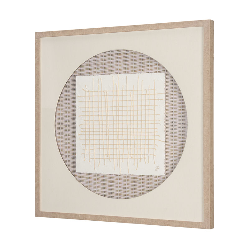 Filet à cordes I une œuvre d'art texturée 3D encadrée à la main sous verre, Filet II
