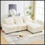 Canapé modulaire à assise profonde en nuage, canapé en L moderne et confortable en chenille pour le salon, repose-pieds mobile-2010902583