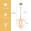 Luminaire suspendu vintage 1 lumière en tissu plissé 