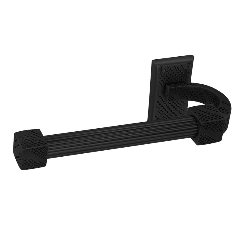 SUTTON TISSUE BAR LEFT, REEDED HANDLE; MUSEUM GOLD FINISH, Matte Black