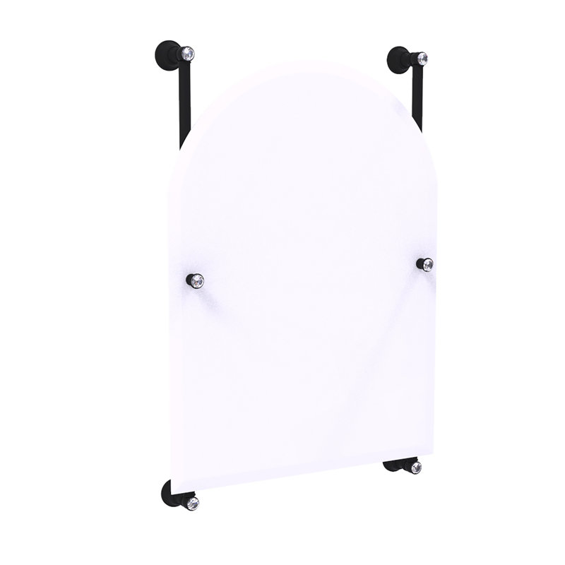 Miroir de meuble-lavabo biseauté sans cadre Gavin, Noir mat, 29 po x 21 po