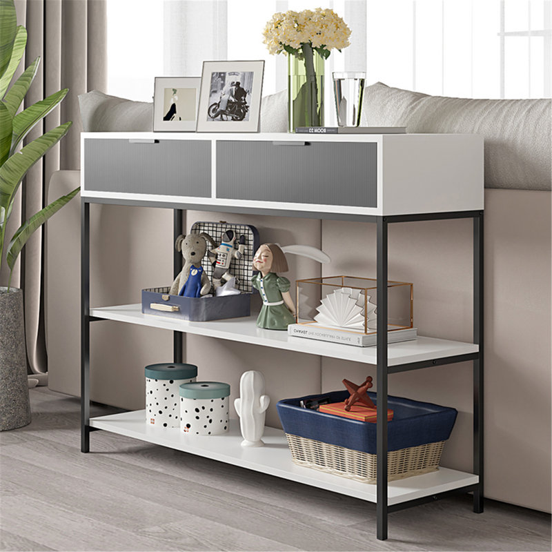 Console 11,50 po Jawarren, Blanc / gris
