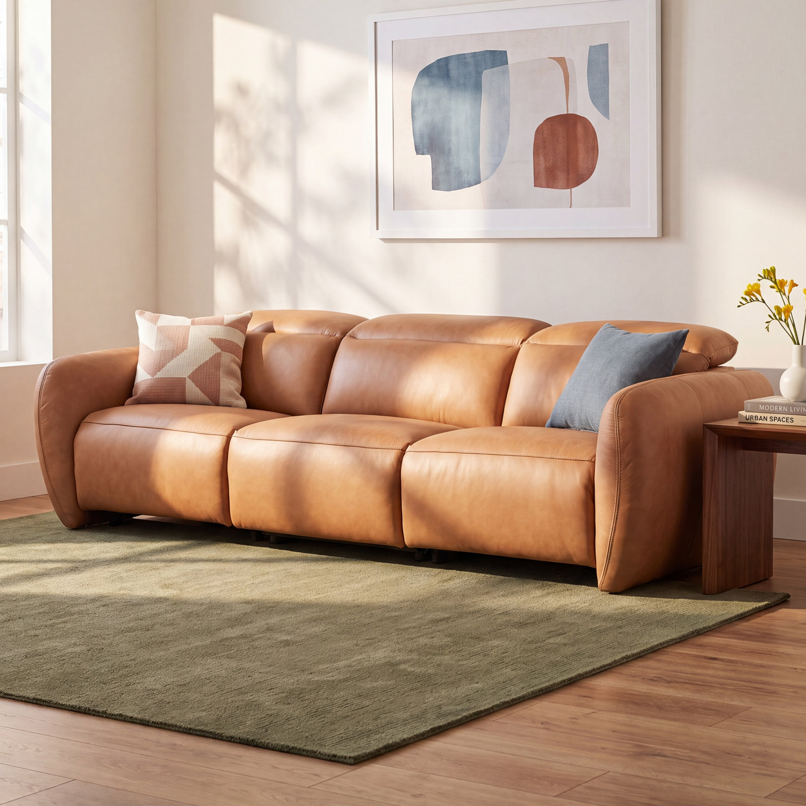 Astro 109" Genuine Leather Reclining Modular Sofa