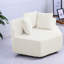 Chaises d'appoint modernes, méridienne hexagonale en chenille beige de 54 pouces, salon