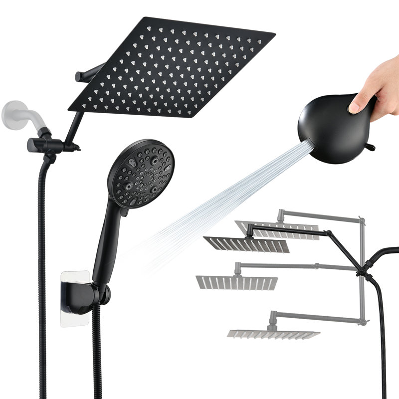 Système de douche complet, Noir mat