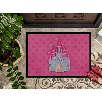 Tapis de porte d’extérieur anti-dérapant aquarelle castle Waldron