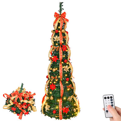 Christmas Tree – Warm White Leds (8 Modes), Remote Control, Pvc Branches, Ideal For Home/office/store Holiday Decorations