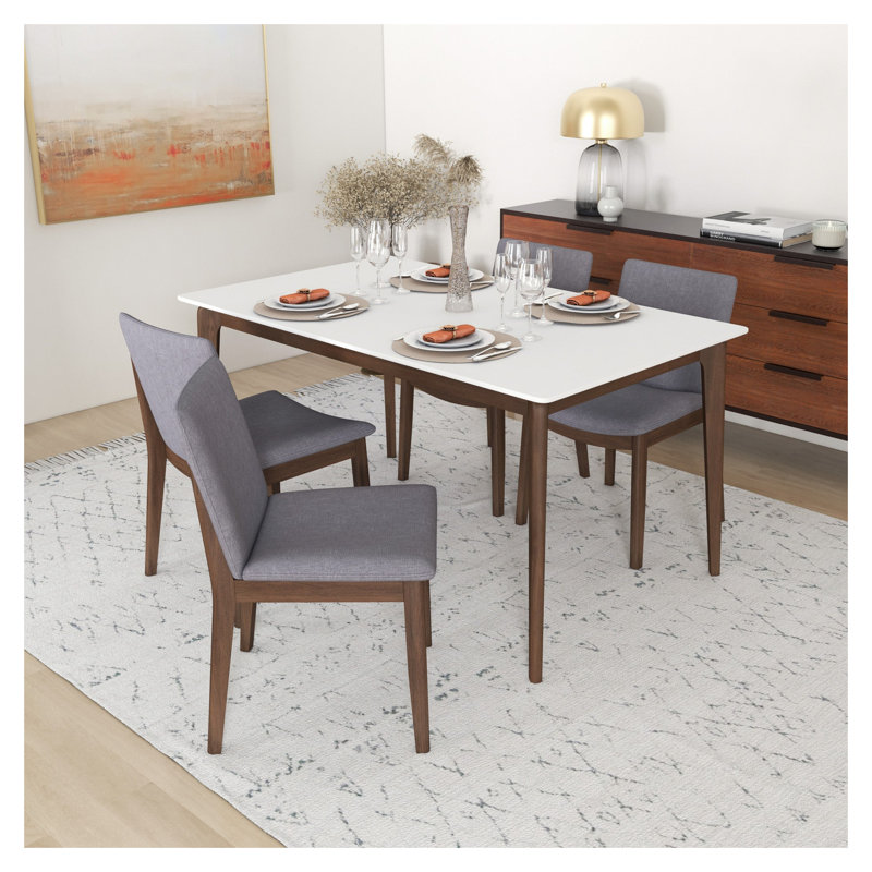 Chaise de salle à manger Laura, Mélange de polyester gris
