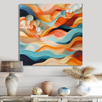 Nyarai abstrait corail vagues océaniques de l'éternité II - art mural corail
