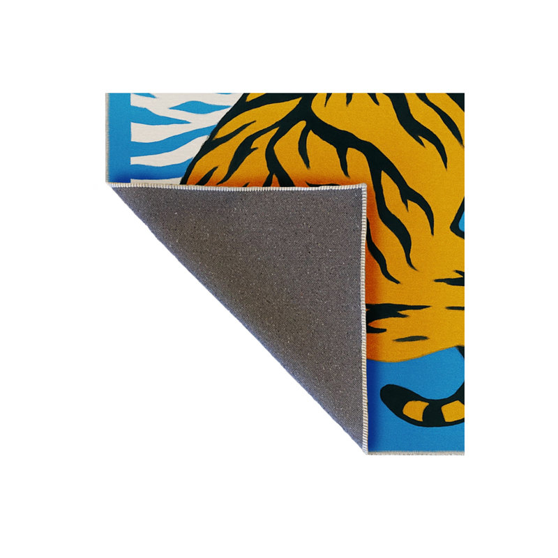 Tapis tissé crème à imprimé tigre Mosso, 2'6" x 9'10"