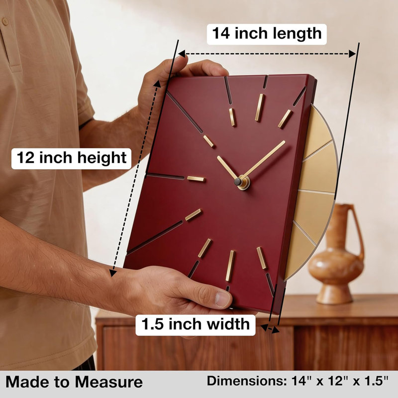 Square Red Clock