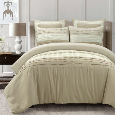 Neutral Microfiber 5 Piece Comforter Set