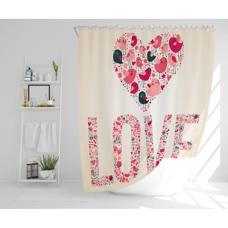 Herwig Polyester Shower Curtain, 168cm H x 168cm W