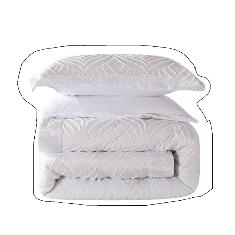 Polyester Bedspread with Pillow Shams, Double Bedspread + 2 Standard Shams, White