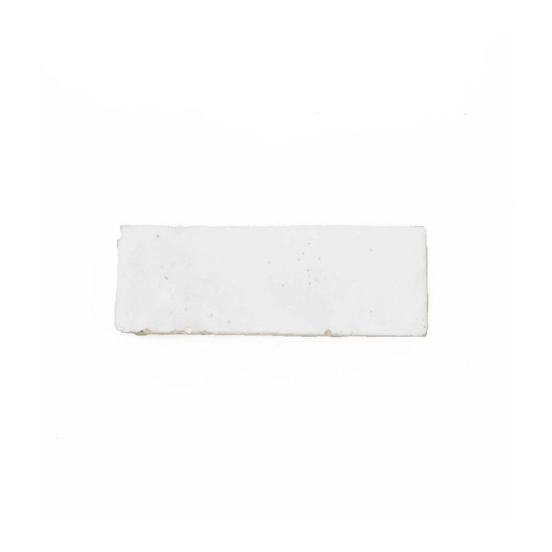 Échantillon mince de zellige glacé Bejmat (13 mm), Blanc neige