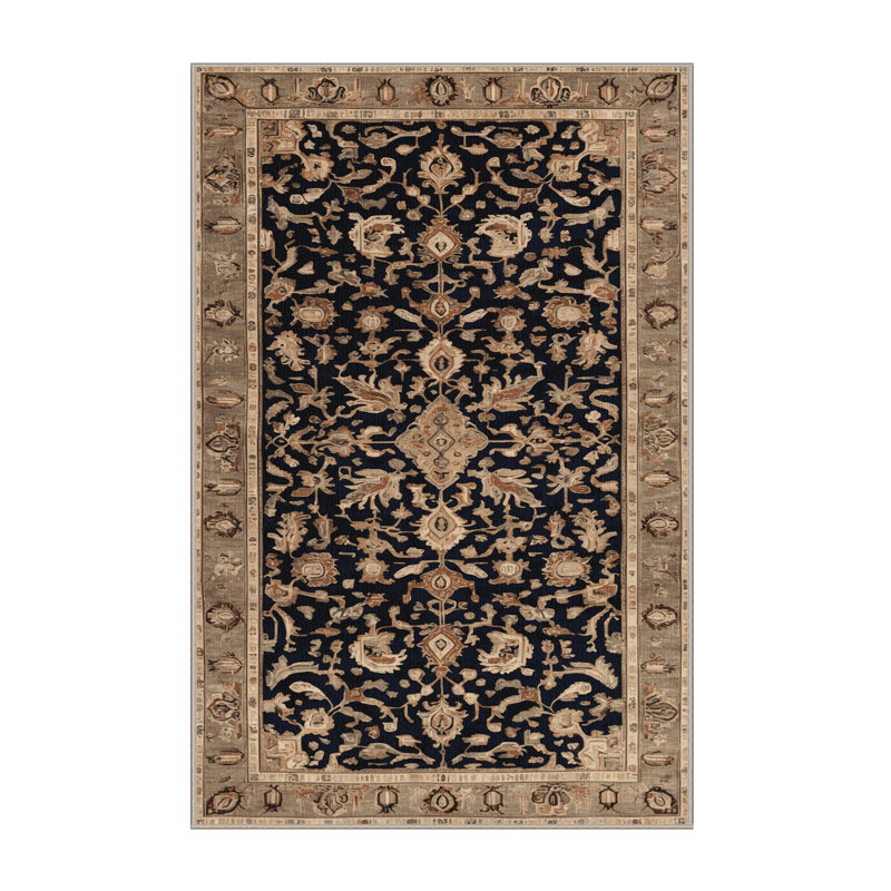 Machine Washable Turkish Brown Area Rug, Runner 2' x 4'