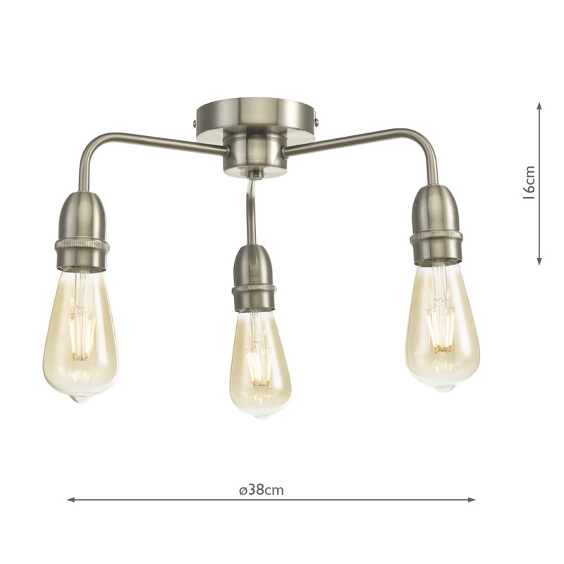 Luyster Semi Flush Mount, Satin Chrome